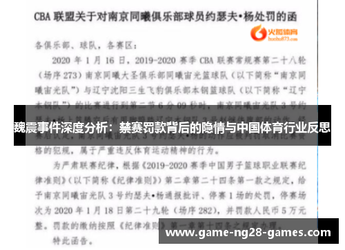 魏震事件深度分析：禁赛罚款背后的隐情与中国体育行业反思