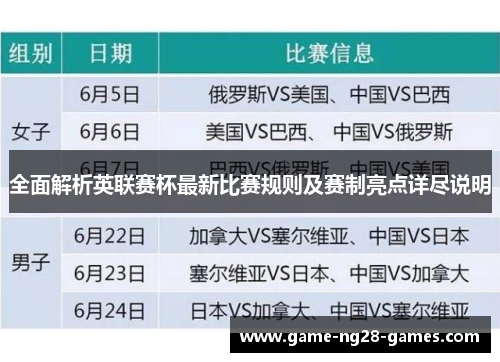 全面解析英联赛杯最新比赛规则及赛制亮点详尽说明